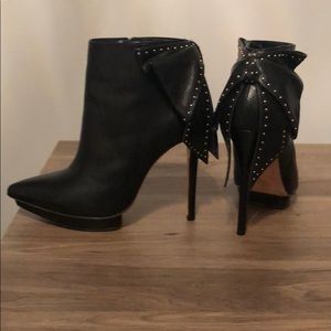 Alice and Olivia black platform booties